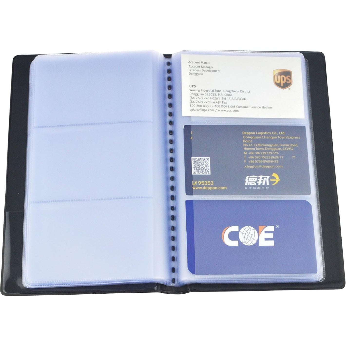 SAMYO Business Journal Name Card Book Holder Organizer - Holds 240 Cards - Black