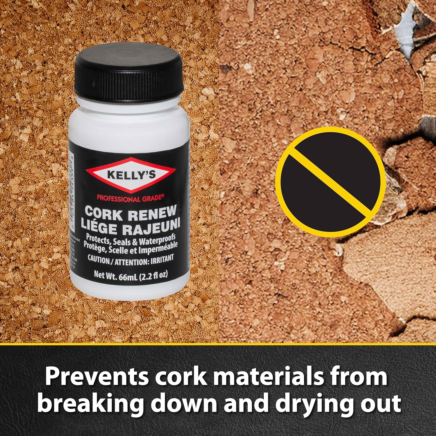 Buy now Kelly's Cork Renew Sealer (2.2 fl oz) - Waterproof & Protect Cork Surfaces w/ Brush Applicator - Water Based Formula Dries Clear, Prevents Drying & Breaking Down of Sandles, Shoes, Fishing Rod, Coasters at indiglob india