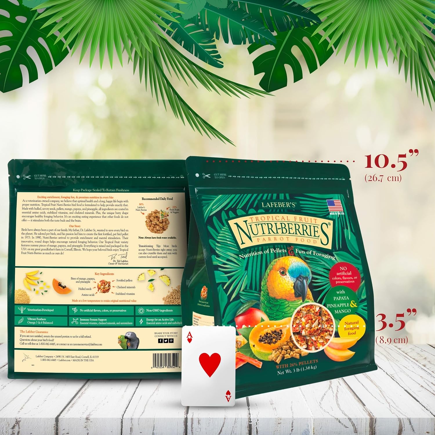 Buy now LAFEBER'S Tropical Fruit Nutri-Berries Pet Bird Food, Made with Non-GMO and Human-Grade Ingredients, for Parrots, 3 lb at indiglob india