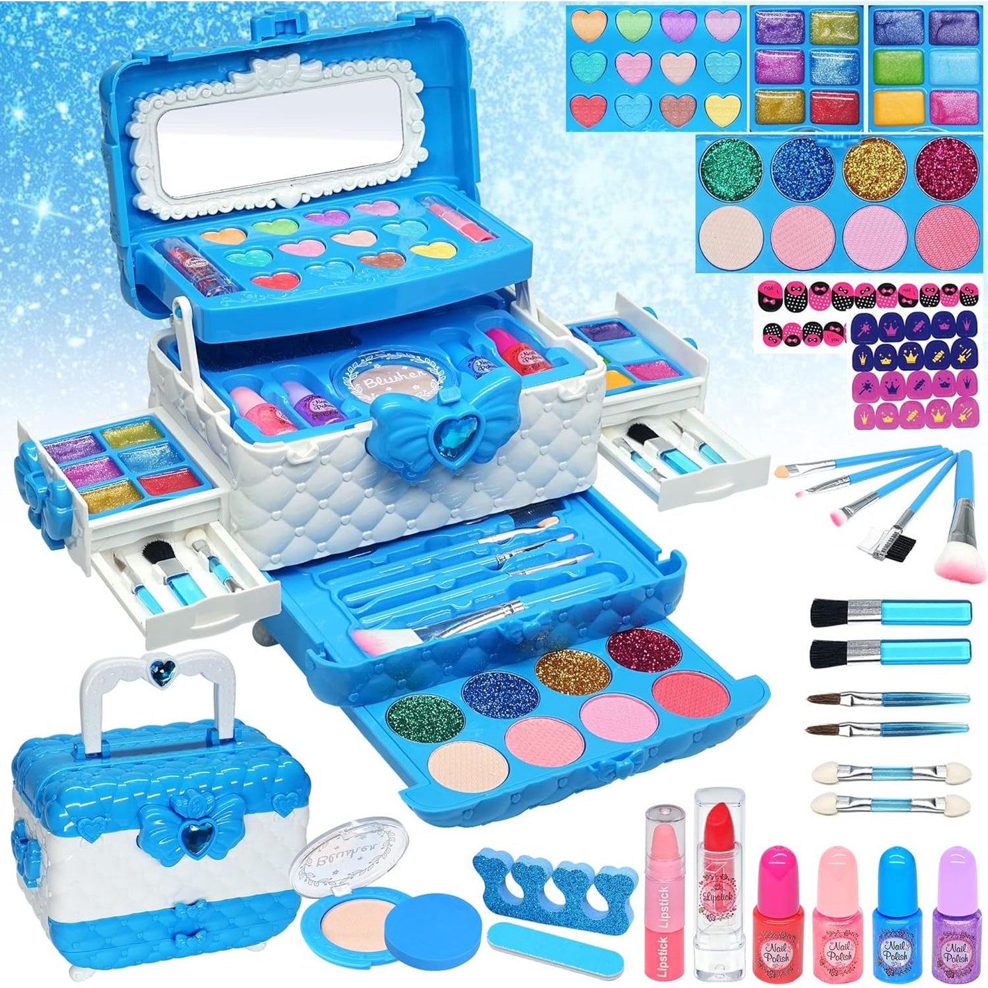 Kids Makeup Sets for Girls - Kids Makeup Sets for Girls 5-8, Maquillaje para Niñas, Play Make Up Kit, Toys for Little Girl,Princess Toddler Kid Stuff Ages3-12 Year Old Girl Birthday Gifts
