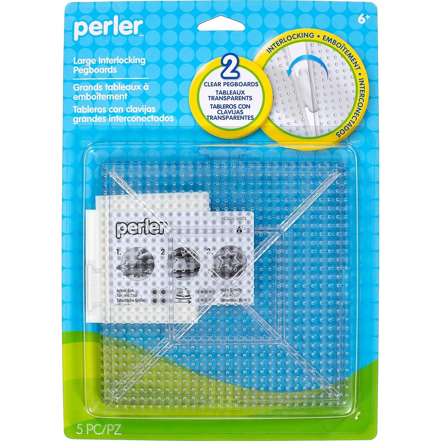 Perler Beads Funfusion: Large Clear Interlocking Pegboards
