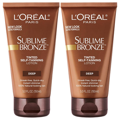 L'Oreal Paris Sublime Bronze Tinted Self Tanning Lotion, Medium Natural Tan 5 fl. Oz