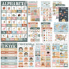 BEAWART 18 Laminated Educational Posters For Toddlers, Preschool Posters for Classroom, Kindergarten Wall Decor, PreK Learning Materials Alphabet Number Chart - Modern Boho