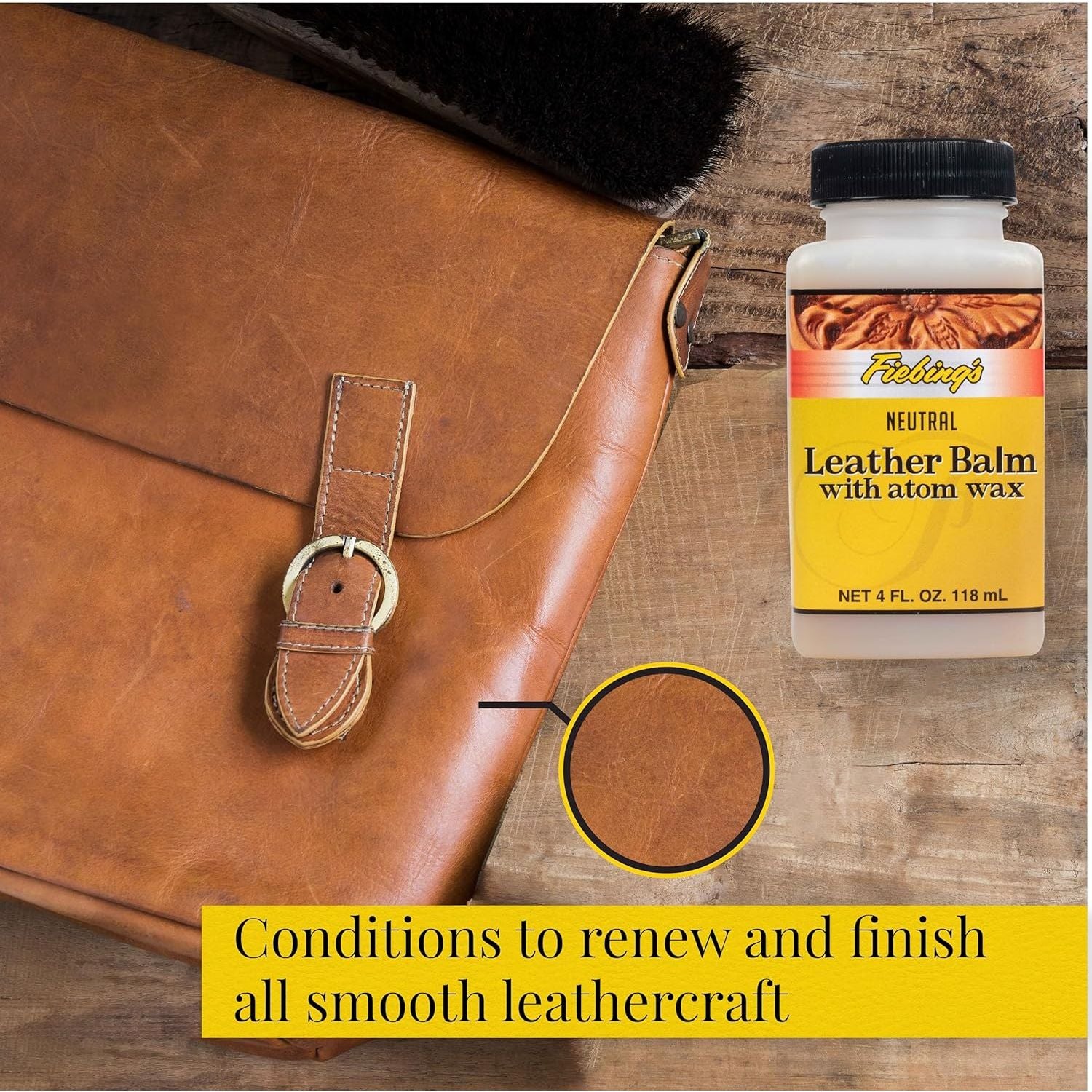 Buy now Fiebing's Leather Balm (4 oz) - Liquid Atom Wax Top Finish Conditioner for Neutral Recoloring All Smooth Leathercraft - Restore, Soften, Polish Car, Furniture, Boot, Purse with Natural Mellow Finish at indiglob india