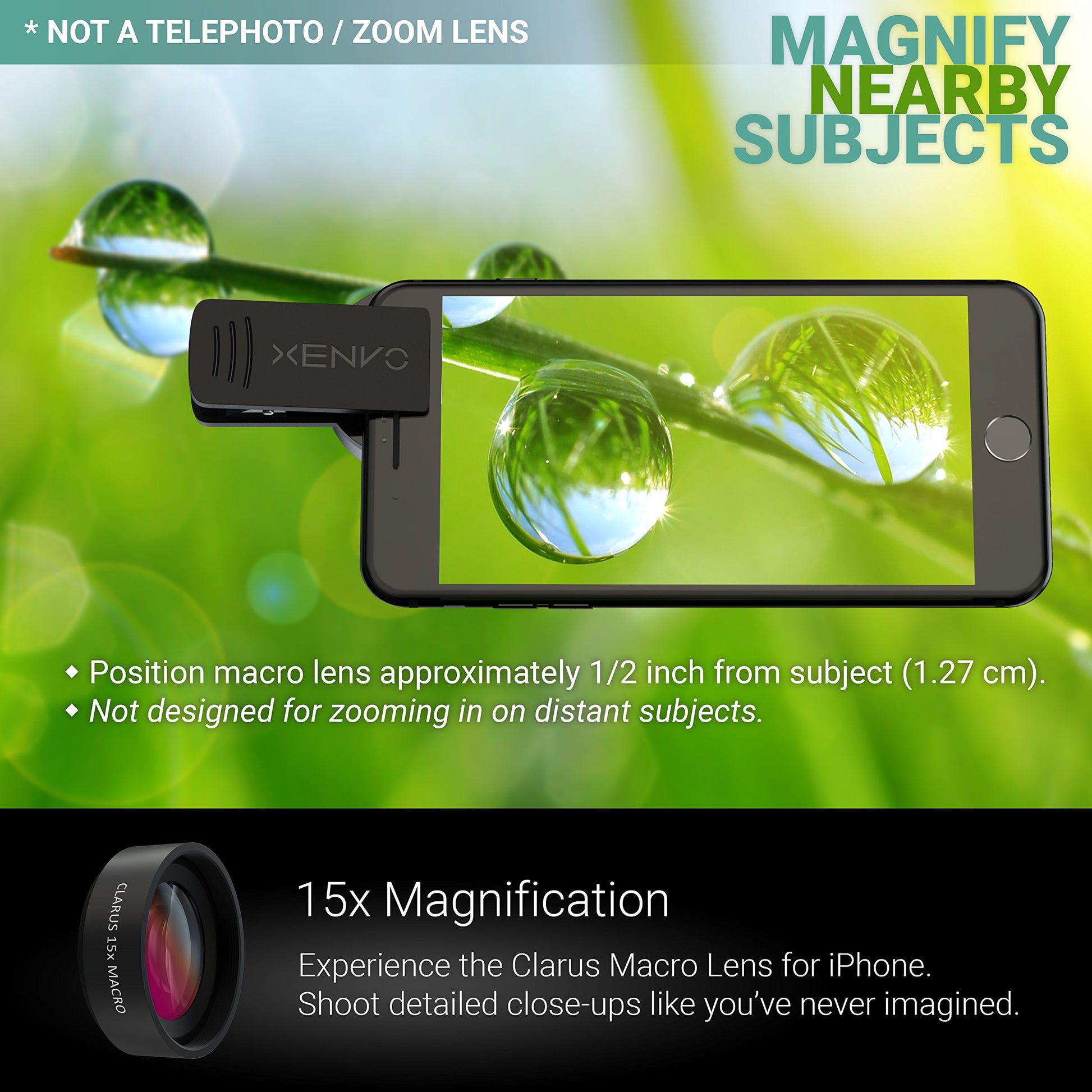 Buy now Pro Lens Kit for iPhone and Android, Macro and Wide Angle Lens with LED Light and Travel Case Black at indiglob india