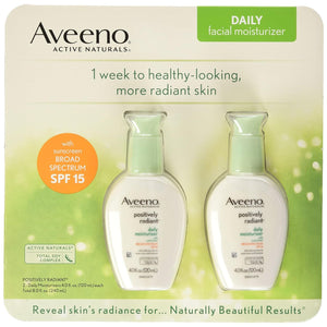 Aveeno Positively Radiant Skin Daily Moisturizer SPF 15, 4 Ounce (Pack of 2)