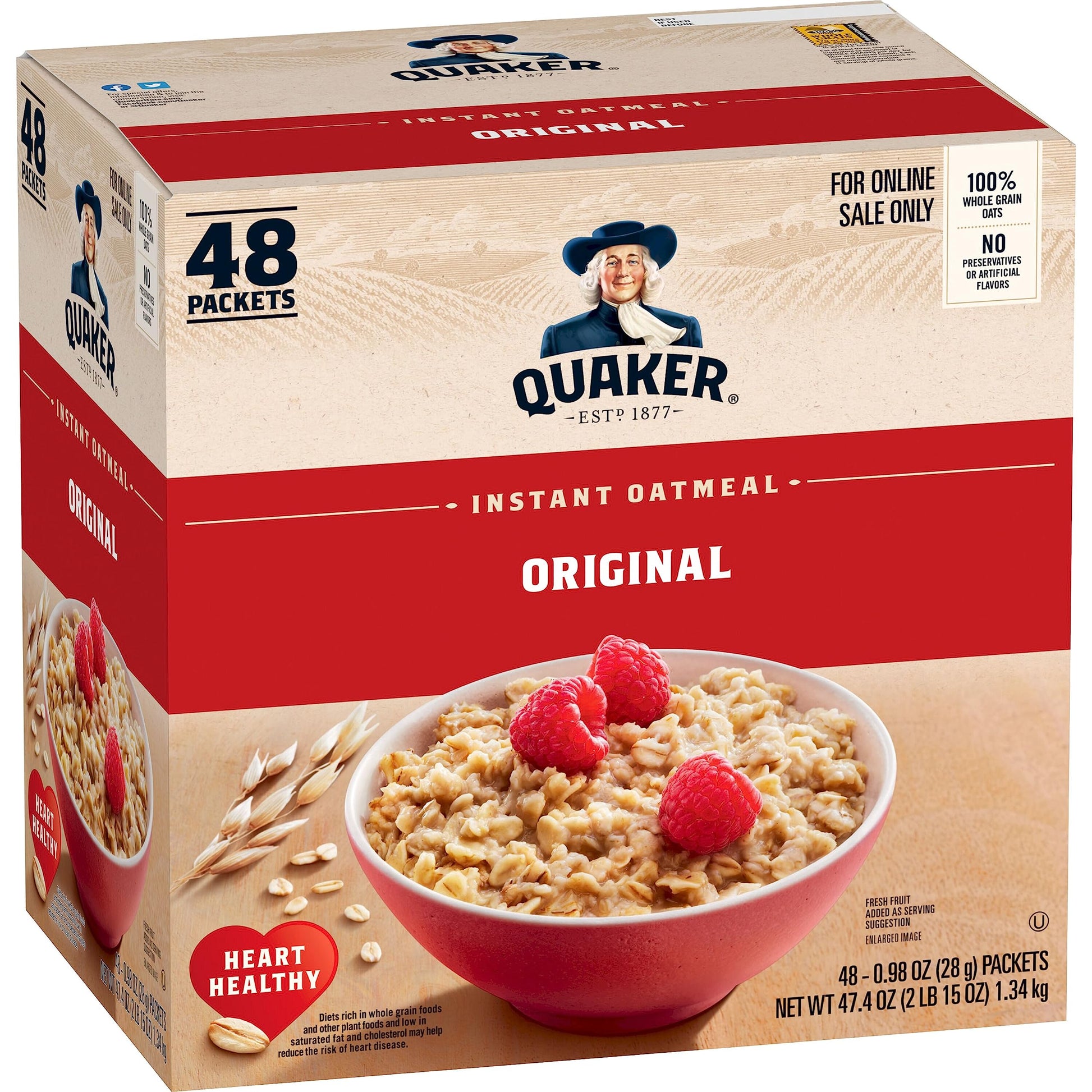Buy now Quaker Instant Oatmeal Fruit & Cream Variety Pack, Single Serve Packets, (44 Pack) at indiglob india