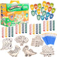 Buy now Unicorn & Dragon Wood Painting Kits (24ct)- Perfect Goodie Bag Party Favors for Kids Birthday Party -Each has a Wood Craft, Paints, Brush & Sticker for Boys & Girls - Kids Multi-Item Party Favor Packs Dinosaurs at indiglob india
