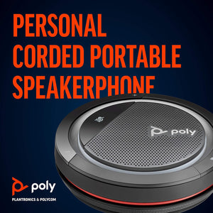 Poly - Calisto 3200 Wired Speakerphone (Plantronics) - Personal Portable Speakerphone for Conference Calls- USB-A Compatible - Connect to your PC/Mac - Works with Teams, Zoom & more