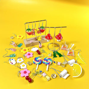 20 Pairs Weird Earrings Funny Earrings Gummy Bear Duck Water Bottle Fish Dinosaur Mushroom Butterfly Strawberry Dangle Earrings Set for Women