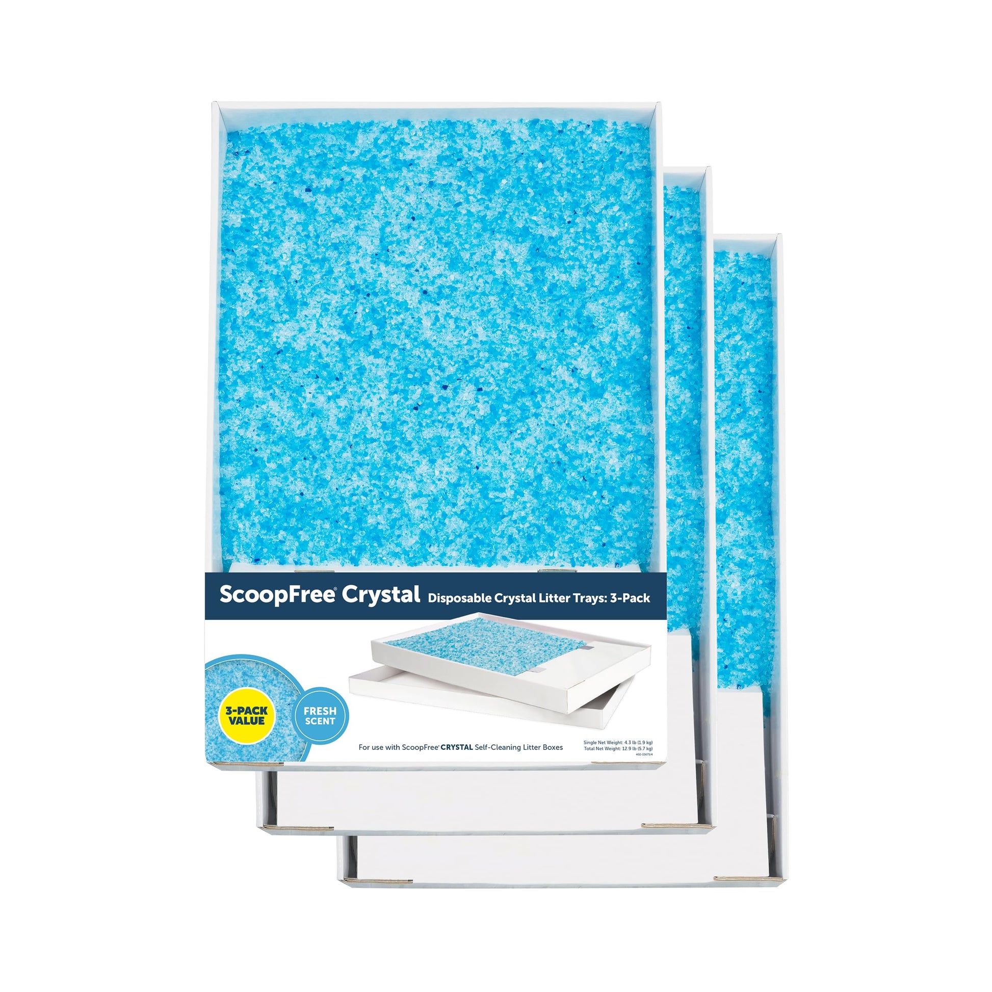 Buy now PetSafe ScoopFree Disposable Crystal Cat Litter Tray - Easy Cleaning Box - Refill Tray for Electric Litter Box - Fragrance Free - 4.3 lb Bags - 6 Pack 3-Pack (B000FEF10A) at indiglob india