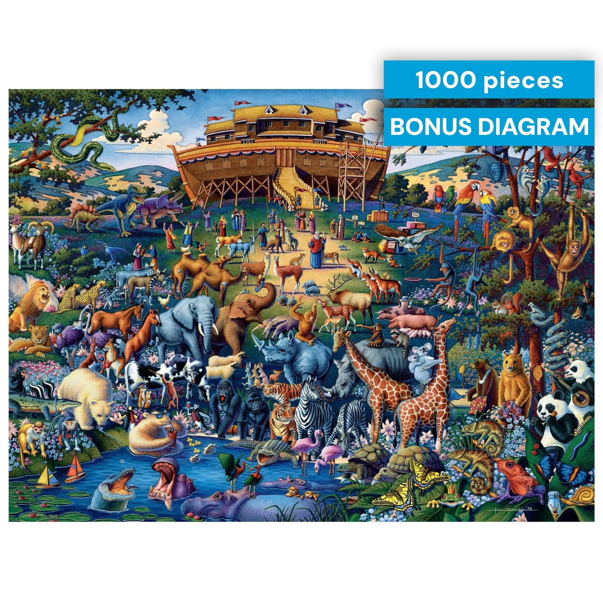 Buy now Buffalo Games - Jigsaw Puzzles 1000 Pieces - Dowdle Noahƒ??s Ark Puzzle - Premium Giftable Foil Box with Reference Poster - Made in USA at indiglob india