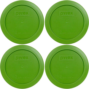 Pyrex 7200-PC 2-Cup Lawn Green Food Storage Replacement Lid (4-Pack) - Made in USA