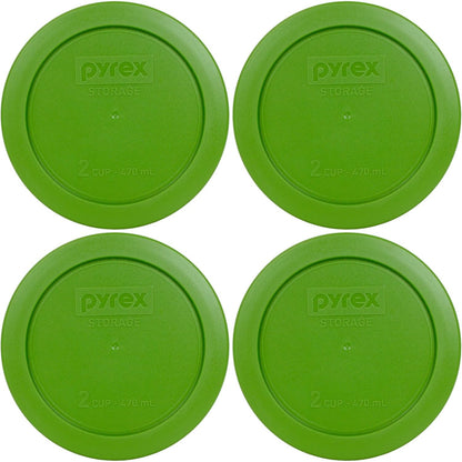 Pyrex 7200-PC 2-Cup Lawn Green Food Storage Replacement Lid (4-Pack) - Made in USA