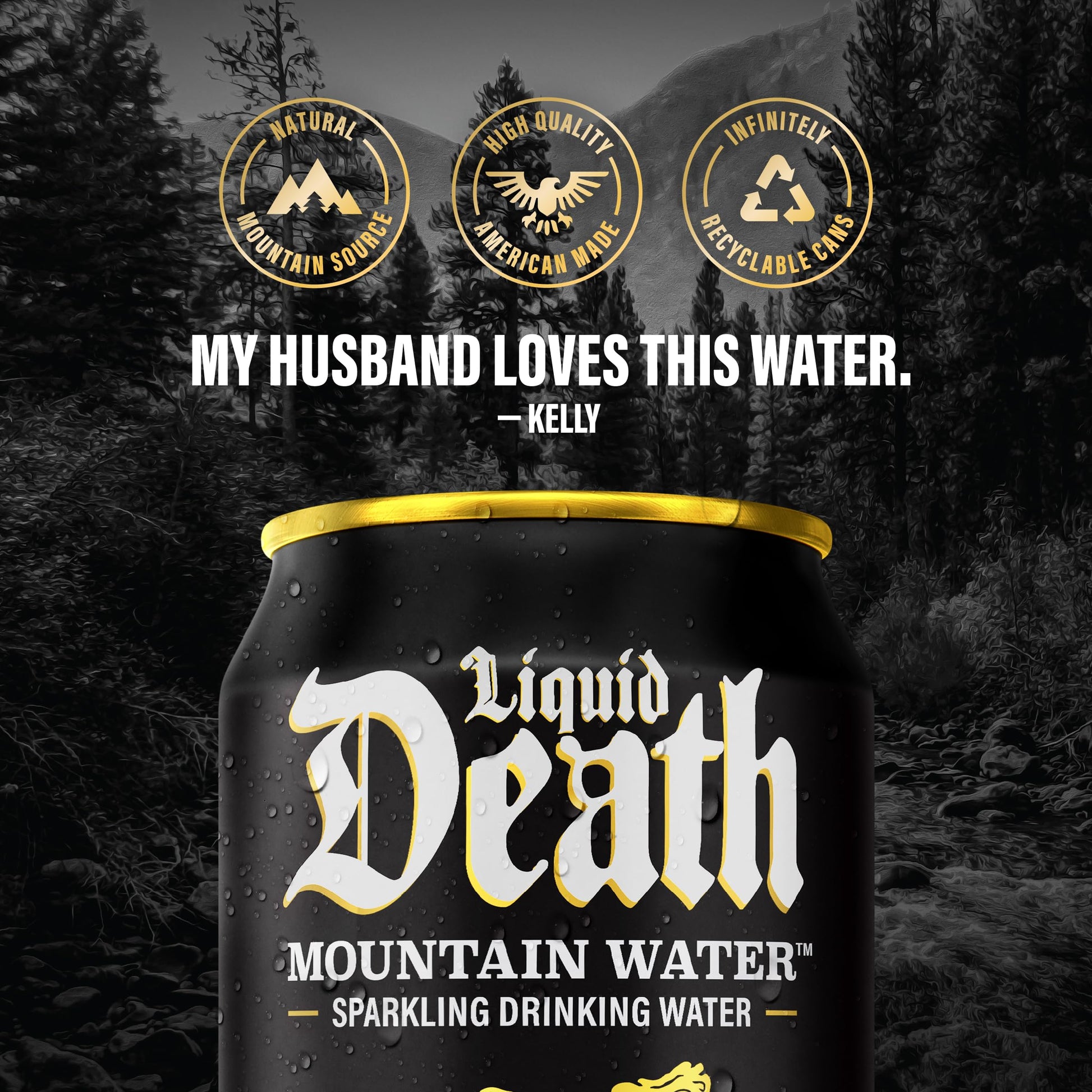 Buy now Liquid Death Sparkling Mountain Water, Real Mountain Source, Ice-Cold Cans, Infinitely Recyclable, 12 Fl Oz (Pack of 12) at indiglob india