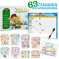Kids Behavior Reward Chart - 63 Chores as Potty Train, & More. “Thick Magnetic” Responsibility Chart Board/Tasks-for Multiple Kids