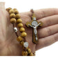 Saint Benedict Evil Protection Medal with Cross Wood Beads Rosary Necklace Nazareth Store