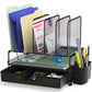 Buy now Simple Houseware Mesh Desk Organizer with Sliding Drawer, Double Tray and 5 Upright Sections, Copper at indiglob india