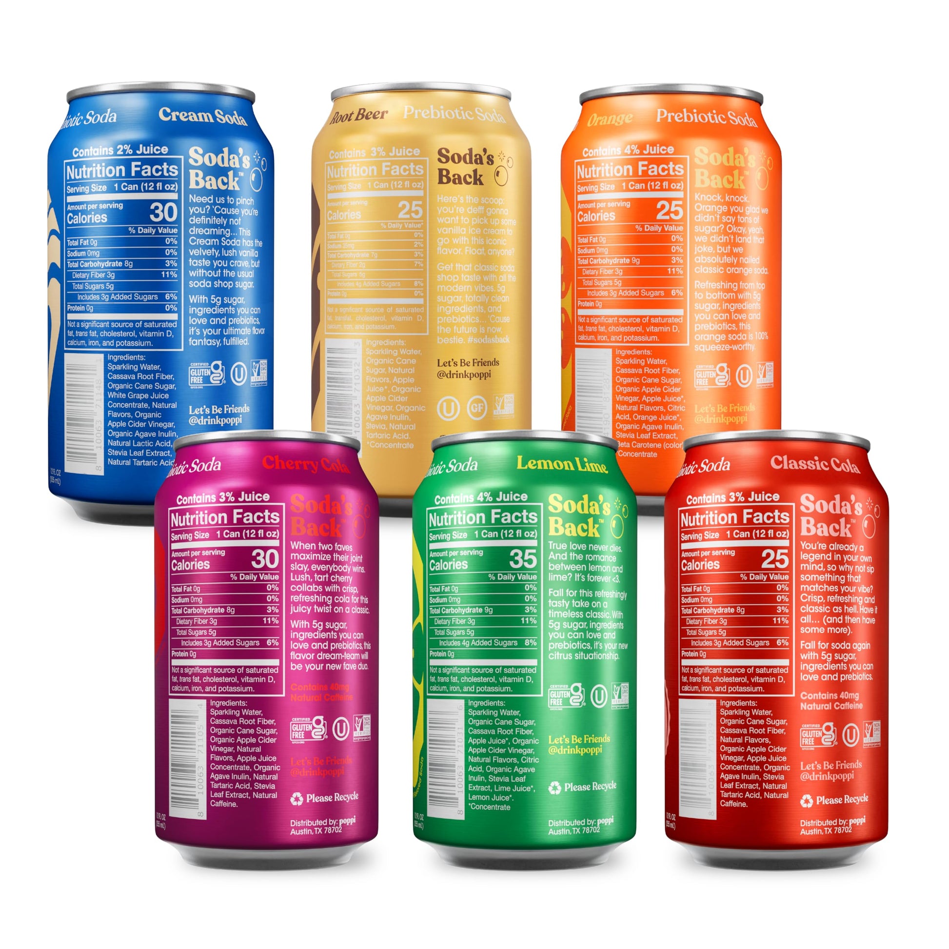 Buy now Poppi Sparkling Prebiotic Soda Beverage with Apple Cider Vinegar, Seltzer Water and Fruit Juice, Game Day Variety Pack, 12 Fl Oz, Pack of 12, Packaging May Vary at indiglob india