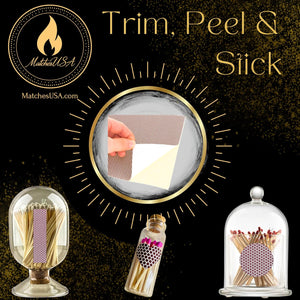 Winecraft Full Sheet Adhesive Match Striker Sticker Paper (8.5"x11") | Replacement Stryker Stricker for Safety Matches | Peel & Stick Flint Lighter Dot Pad Custom Shape & Size