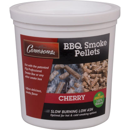 Camerons Smoking Wood Pellets (Cherry, 1 Pint)- Kiln Dried BBQ Pellets - 100% All Natural Barbecue Wood for Smoker Grill, Pellet Grill & Fire Pit - Infuse Smokey Flavor in Food - Grilling Gift for Dad