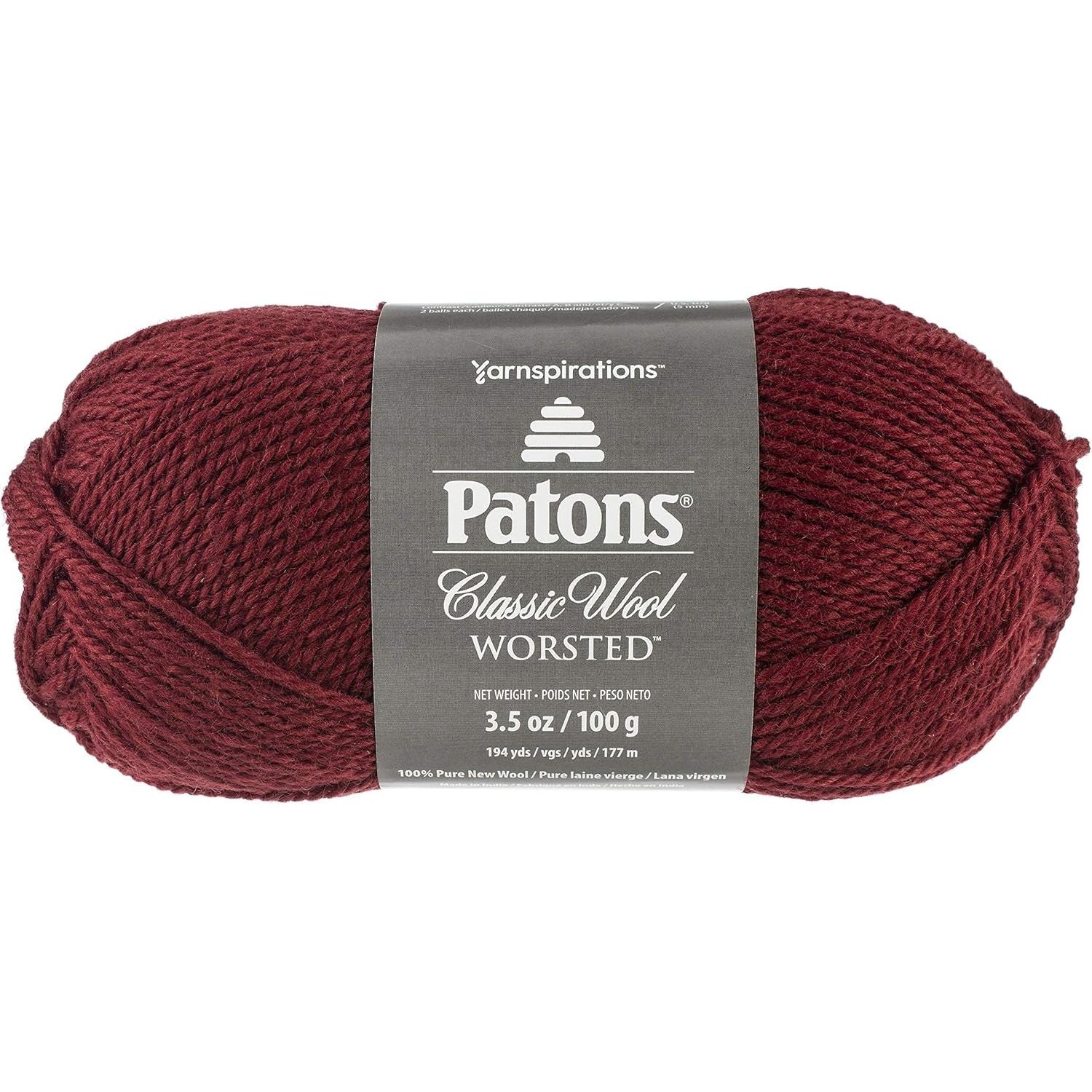 Buy now Patons Classic Wool Yarn, Claret Default at indiglob india