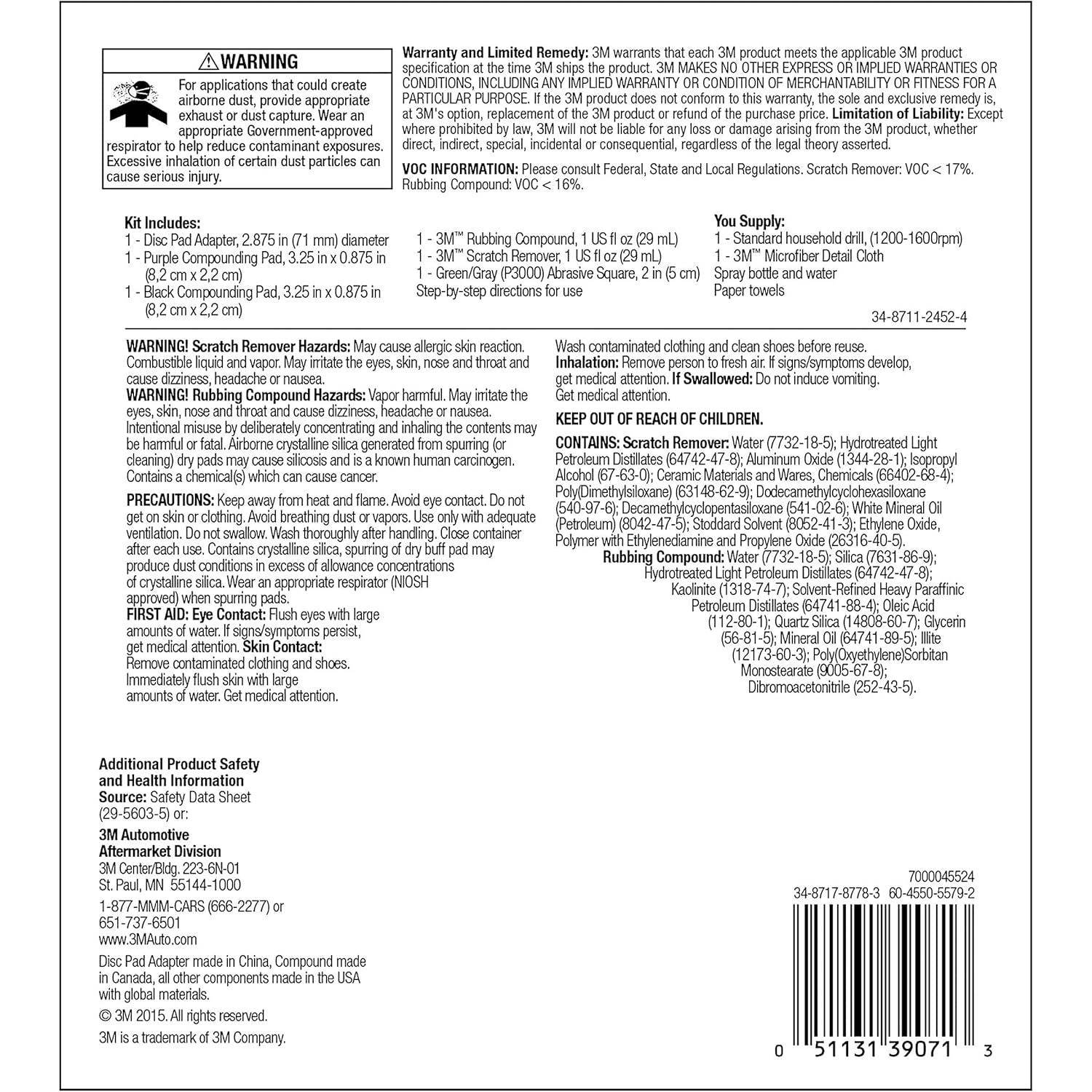 3M Scratch Removal System, 39071, 1 Kit - My Store