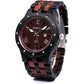 BEWELL Men's Wooden Watches Handmade Date Display Analog Quartz Luminous Wristwatch