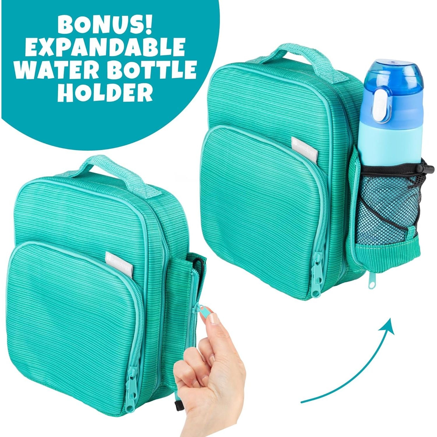 Buy now Kids Insulated Lunch Box w Snack Pocket & Expandable Water Bottle Holder For Girls- Waterproof Lunchbox Tote Keeps Food Hotter or Colder Longer - Reusable Back to School Bag Fits Most Bento Containers at indiglob india