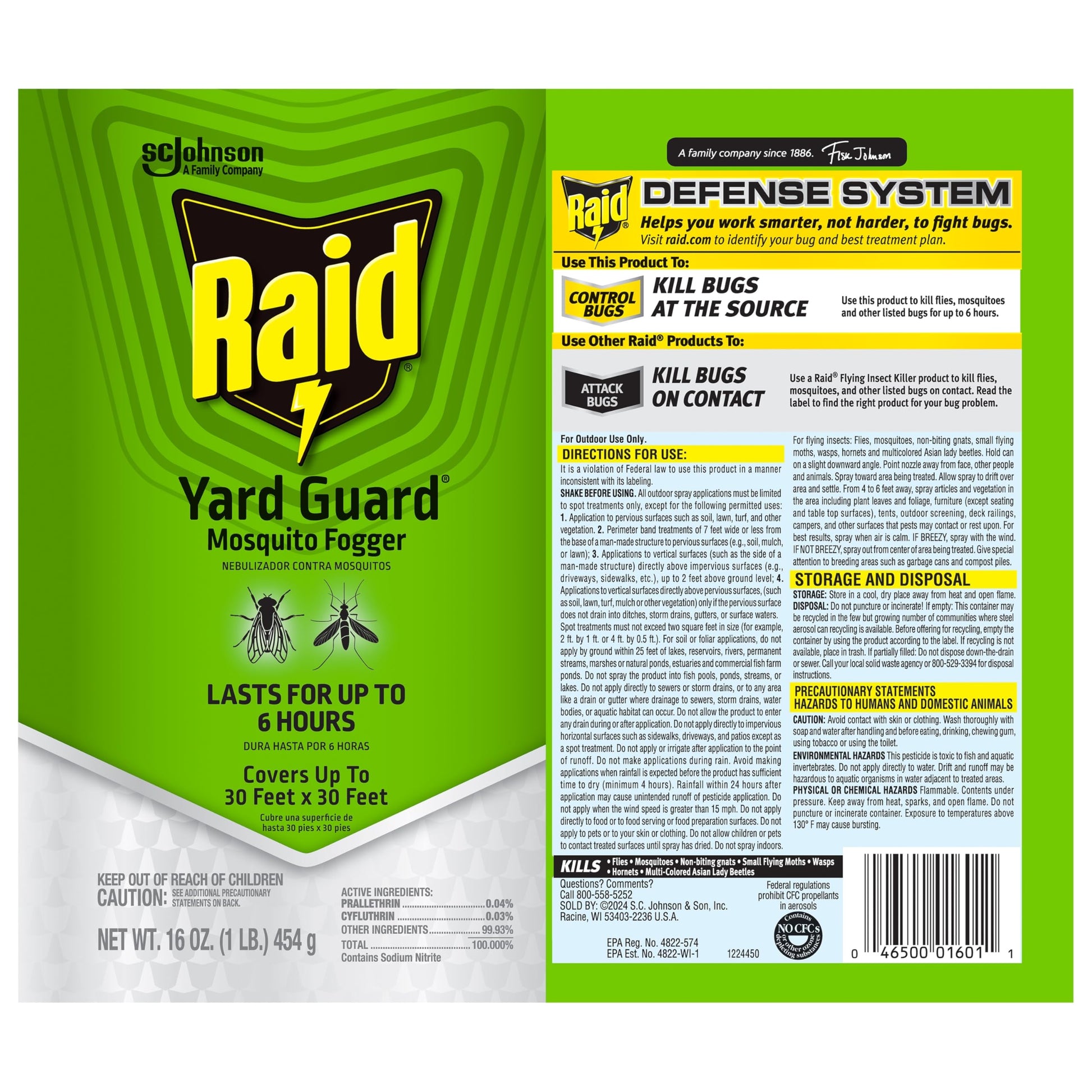 Buy now Raid Outdoor Yard Guard Mosquito Fogger, Area Insect Repellent, Kills On Contact, Control Mosquitoes up to 6 Hours, Covers up to 30 sq ft, Fast-Acting Yard and Garden Treatment, 16 oz at indiglob india