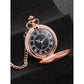 Men's Quartz Pocket Watch with Black Dial and Chain
