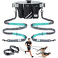 SHINE HAI Retractable Hands Free Dog Leash with Dual Bungees for 2 Dogs, Adjustable Waist Belt Fanny Pack, Reflective Stitching Leash for Running Walking Hiking Jogging Biking Black