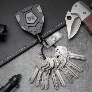 MNGARISTA Heavy Duty Retractable Keychain with Belt Clip, ID Badge Reel Key Chain, Badge Holder with 31.5' Steel Cord and Key Ring, 9.0oz, 2-Pack