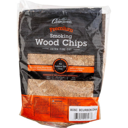 Camerons All Natural Extra Fine Bourbon Oak BBQ Wood Chips -260 Cu. In. Bag, Approx 2 lbs- Kiln Dried Sawdust Shavings for Cocktail Smoking Guns, Smokers, Smoke Boxes - Barbecue Grilling Gifts for Men