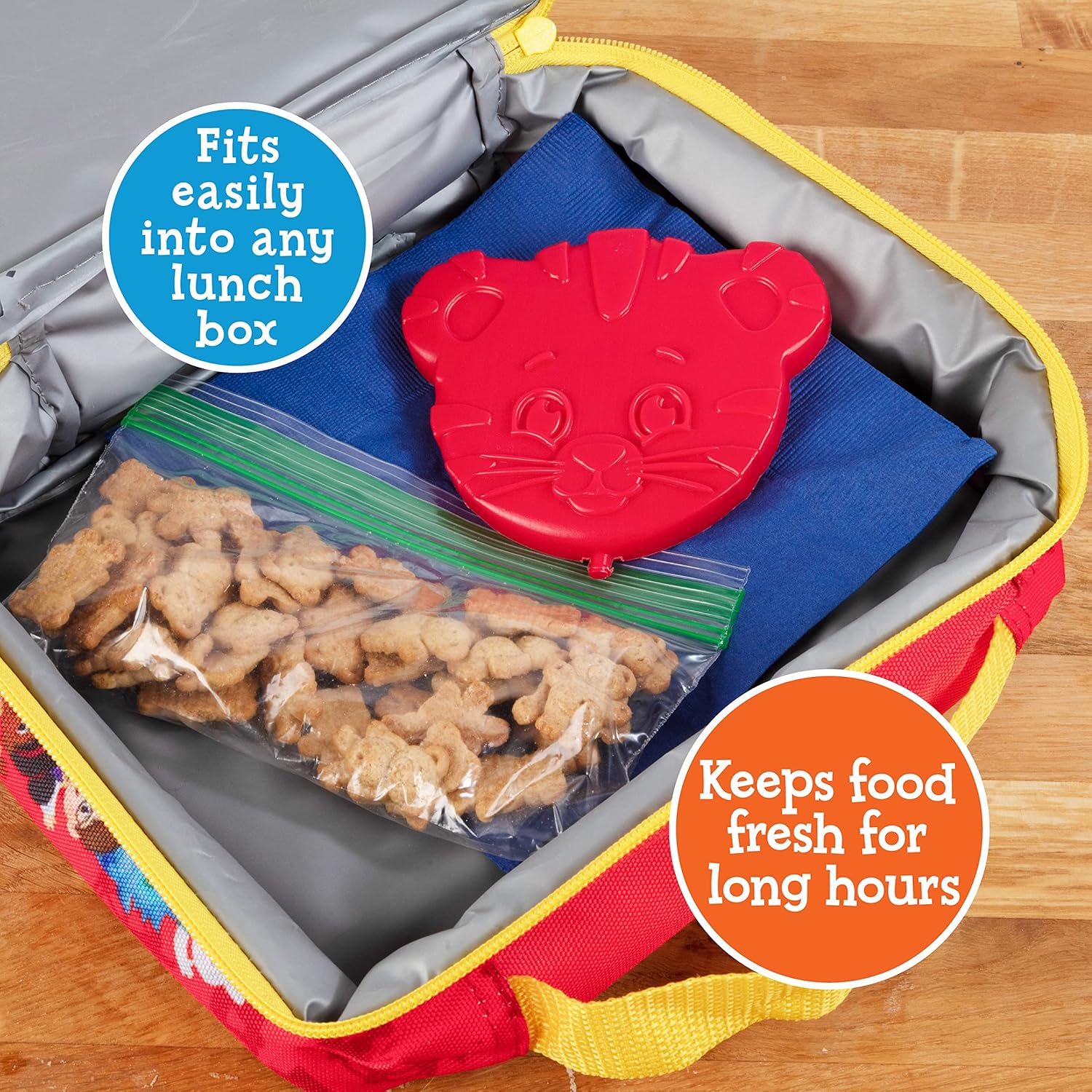Buy now Daniel Tiger Reusable Hard Ice 3 Pack- Slim Lightweight Design, Cool Thin Freezer Packs Keeps Food Cold for Longer- Easily Fits Inside Kids School Lunch Box Bento or Insulated Bag at indiglob india