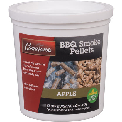 Camerons Smoking Wood Pellets (Apple, 1 Pint) - Kiln Dried BBQ Pellets - 100% All Natural Barbecue Wood for Smoker Grill, Pellet Grill & Fire Pit - Infuse Smokey Flavor in Food - Grilling Gift for Dad