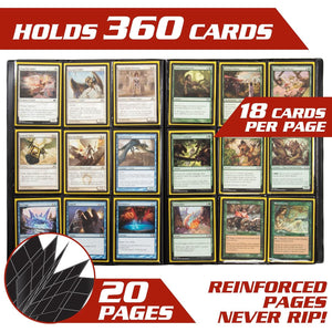 9 Pocket Trading Card Binder- Matte Lime Album w Side Loading Pockets, AntiTheft Anti-Drop- TCG Collector Storage Organizer for 360 Cards- Compatible with Pokémon, Yu-Gi-Oh!, MTG Magic The Gathering