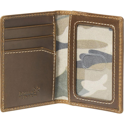 House of Jack Co. Slim Card Wallet for Men, Minimalist Front Pocket, Small Bifold Card Holder, Full Grain Cowhide Leather Walelt, Black