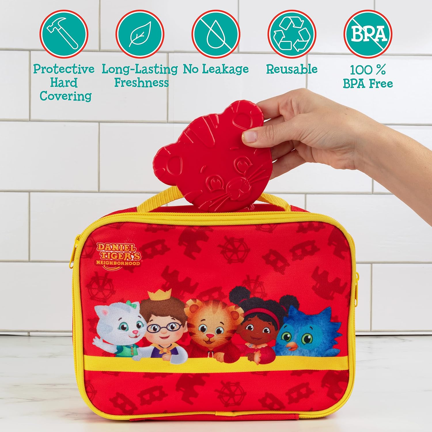 Buy now Daniel Tiger Reusable Hard Ice 3 Pack- Slim Lightweight Design, Cool Thin Freezer Packs Keeps Food Cold for Longer- Easily Fits Inside Kids School Lunch Box Bento or Insulated Bag at indiglob india