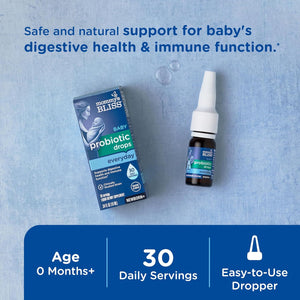 Mommy's Bliss Baby Probiotic Drops, Daily Gas, Constipation, and Colic Symptom Relief + Immune Support, Newborns & Up, 0.34 Fl Oz (30 Servings)