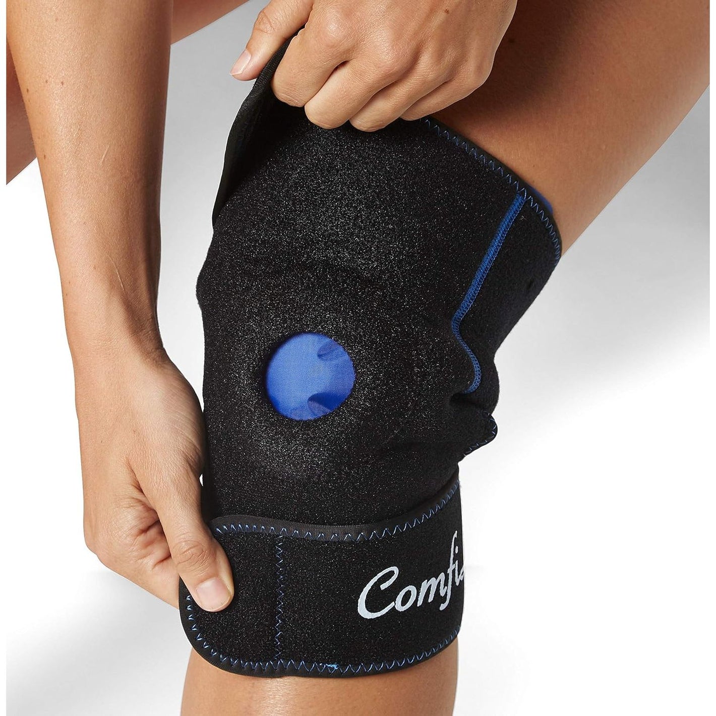 ComfiLife Knee Ice Pack with Wrap Reusable Hot & Cold Therapy Gel Pack Adjustable Compression Support for Injuries, Pain, Surgery, Arthritis, Meniscus and More