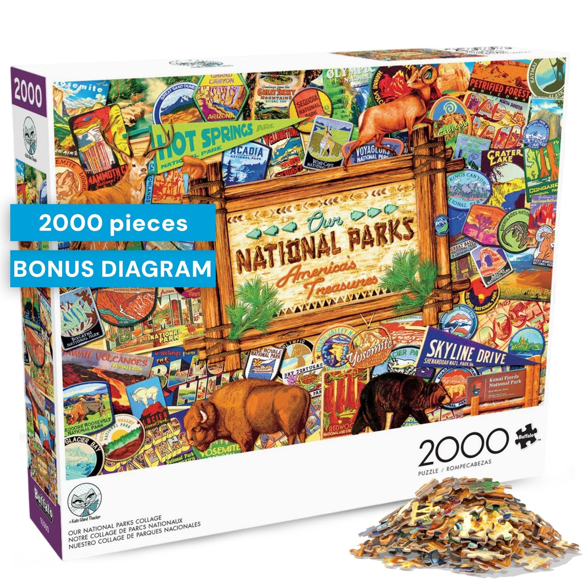 Buy now Buffalo Games Jigsaw Puzzle ƒ?? Our National Parks Collage by Kate Ward Thacker ƒ?? 2000-Piece Puzzle for Adults, Includes Poster, Made in USA at indiglob india