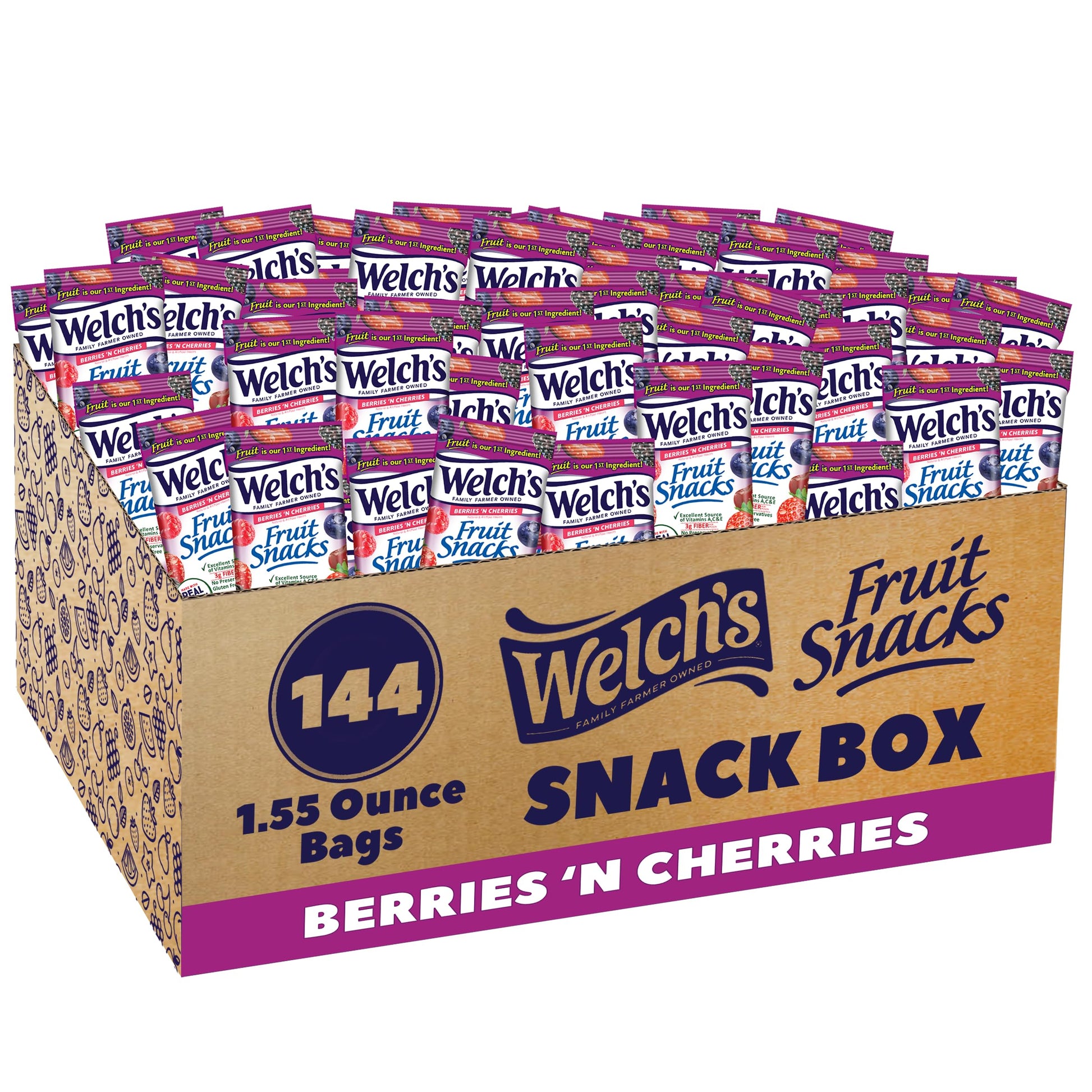 Buy now Welch's Fruit Snacks, Mixed Fruit Snack Box, Gluten Free, 0.8oz Snack Packs (Pack of 40) Berries 'N Cherries 1.55 Ounce (Pack of 144) at indiglob india