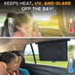 Buy now EcoNour Car Side Window Sun Shade (2 Pack) | Retractable Roller Sunshade for Kids | Baby Car Window Shades for UV and Sun Glare Protection | Baby Travel Accessories (15"x17") at indiglob india