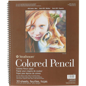 Strathmore Colored Pencil Spiral Paper Pad 11"X14"-30 Sheets -62477110, White