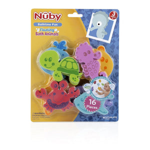 Nuby 16-Piece Floating Foam Bath Animals Set