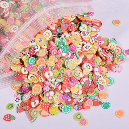Tiny Fruit Slime Charms Cute Set, 10000pcs Charms for Slime Assorted Fruits Apple Banana Strawberry Blueberry Watermelon Melon and More for Craft Making, Ornament Nail Art DIY Crafts