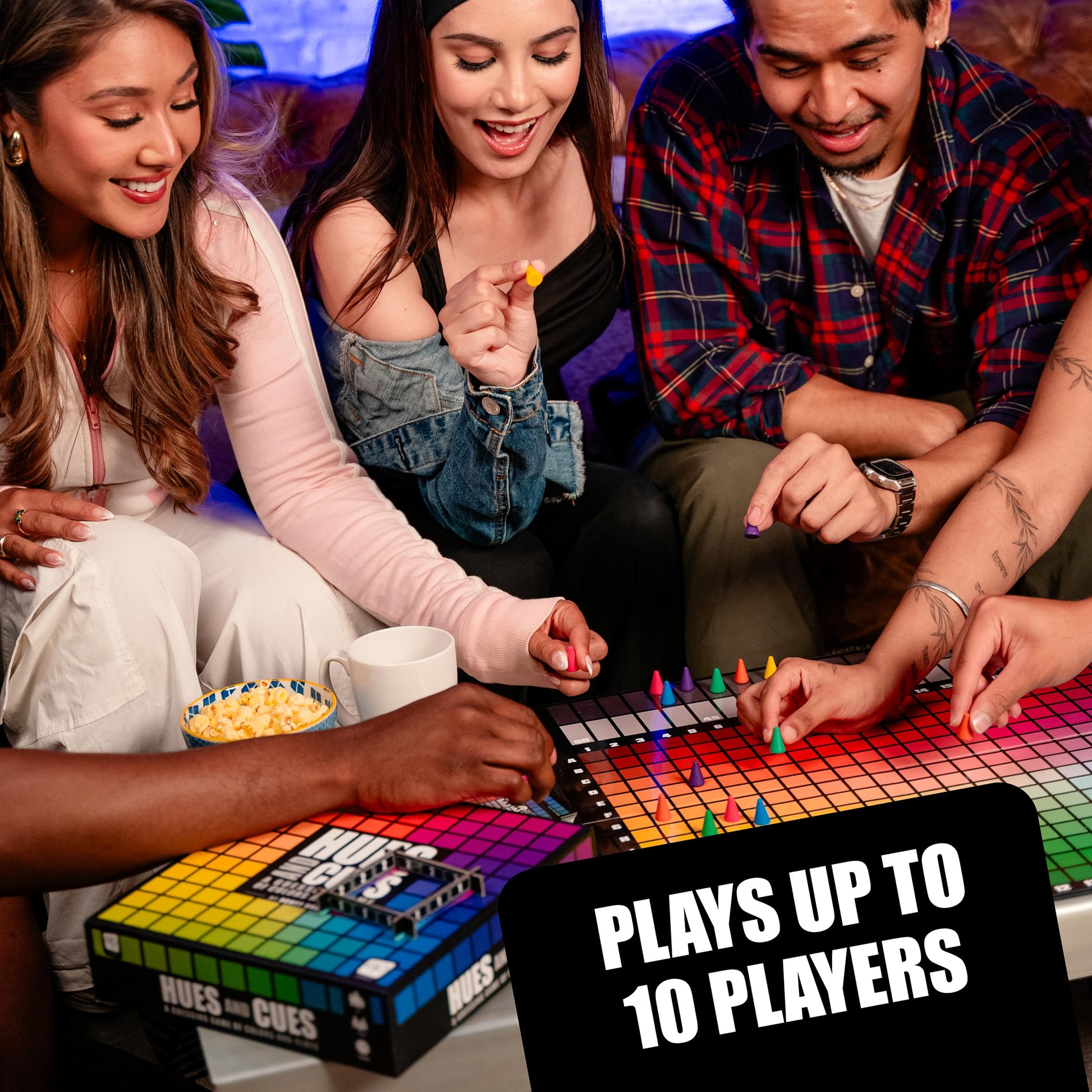 Buy now HUES and CUES - Vibrant Color Guessing Board Game for 3-10 Players Ages 8+, Connect Clues and Guess from 480 Color Squares at indiglob india