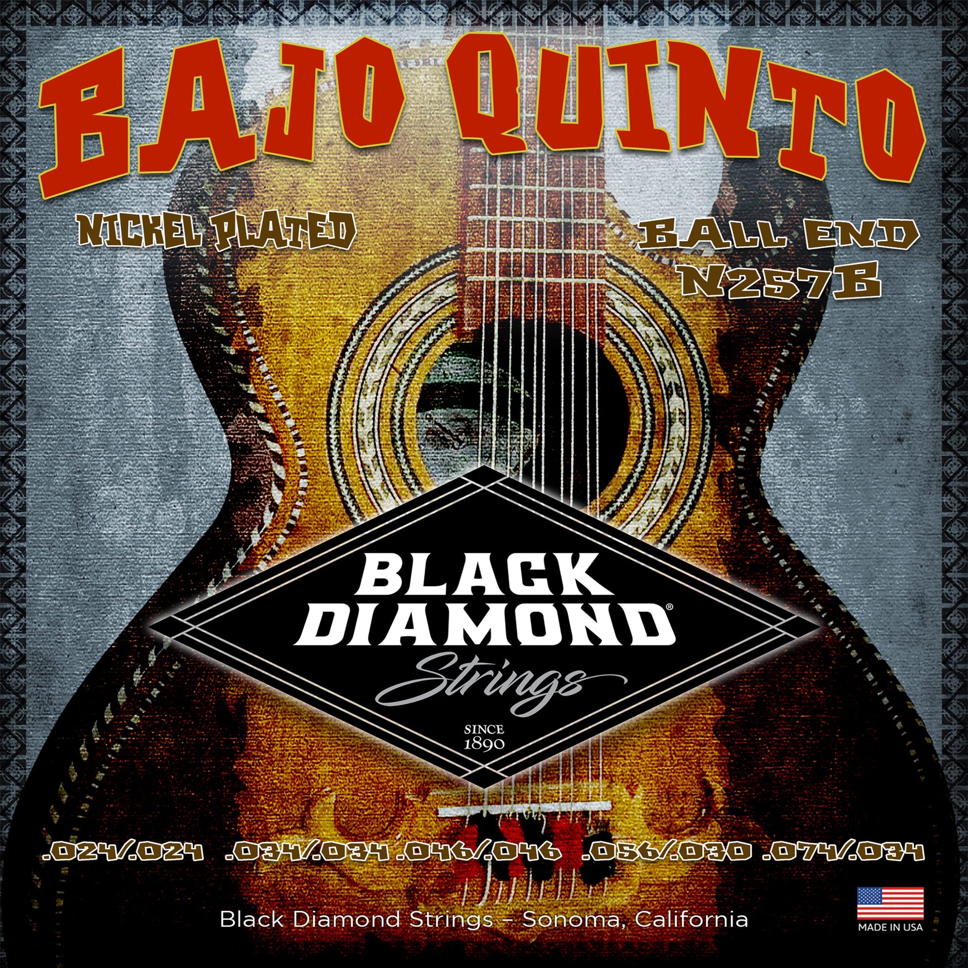 Buy now Black Diamond Strings® N257B Bajo Quinto Nickel (Ball) .024| .034| .046| .056 030 | .074 .034 at indiglob india