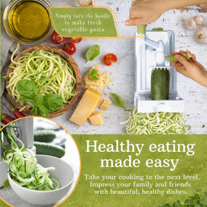 Buy now Brieftons 7-Blade Vegetable Spiralizer: Strongest-Heaviest Spiral Slicer, Best Veggie Pasta Spaghetti Maker for Low Carb/Paleo/Gluten-Free Meals, With Container, Lid, Blade Caddy & 4 Recipe Ebooks at indiglob india